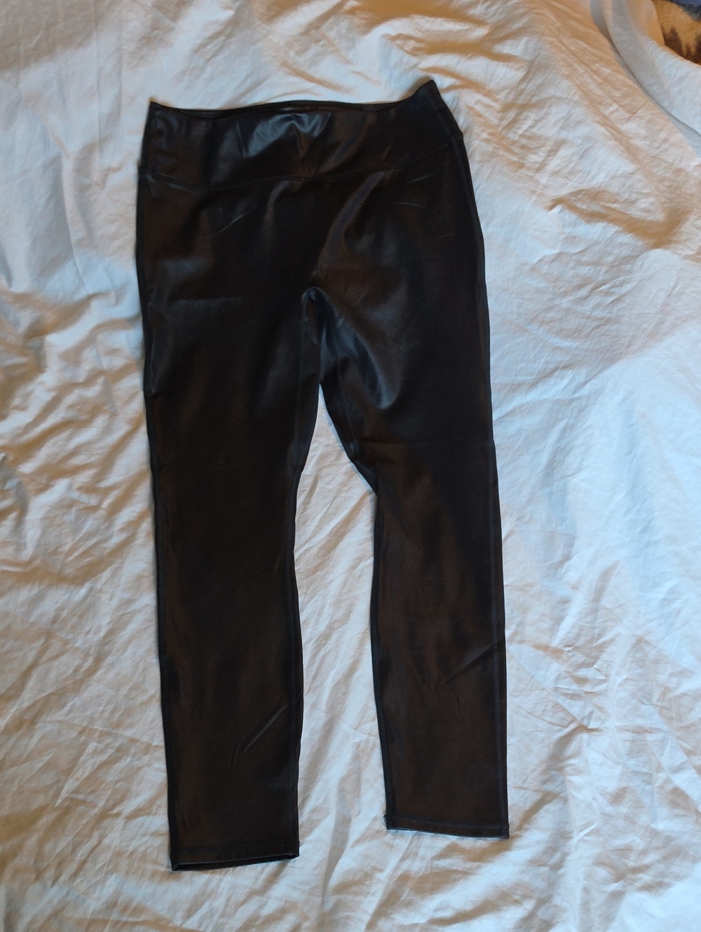 Fabletics Black Faux Leather Leggings